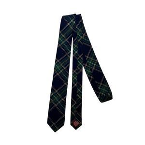 Original Penguin Plaid Tie in Navy and Green 100% cotton